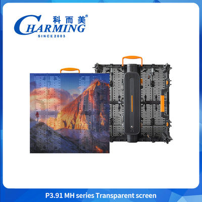 Hoge helderheid P3.91 500*500 mm Waterdicht Buiten Transparent Led Display Cabinet
